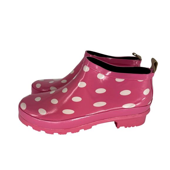 Journee Rainer Polka Dot Rain Booties Pink – Size 7.5 - Picture 1 of 13